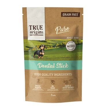 True Origins Pure - Sticks Dentaires Sans Céréales pour Petits Chiens - x7