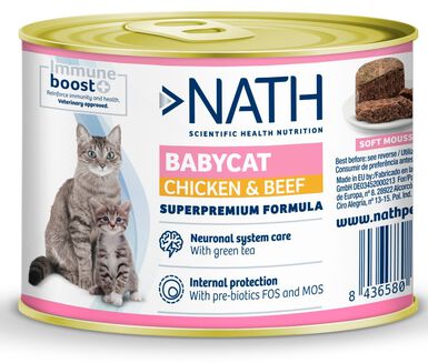Nath -Patée Kitten au poulet et bœuf pour Chatons moins 4 mois -200g