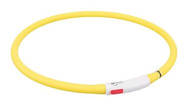 Trixie - Collier Flash Anneau Lumineux USB  pour Chien Jaune - 70cm