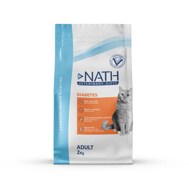 Nath Veterinary Diet - Croquettes Diabetic Sans Céréales pour Chat - 2,5Kg