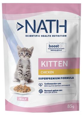 NATH - Pâtée Jelly KITEN Immune boost+ Poulet pour Chatons - 85g