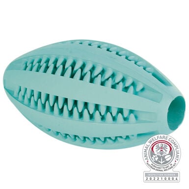 Trixie - Denta Fun Rugby menthe en caoutchouc naturel - 11 cm