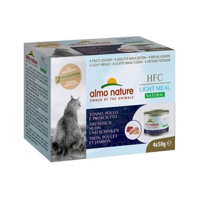 Almo Nature - Pâtée Hfc Light Meal Thon, Poulet Et Jambon - 4 X 50g