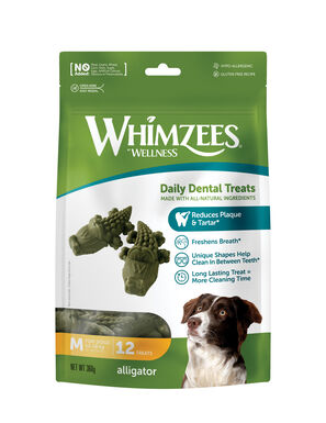 Whimzees - Friandises Nature Crocodile Dog Treats M pour Chien - x12