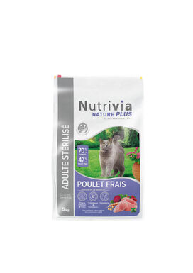 Nutrivia Nature Plus - Croquettes Naturelles au Poulet pour Chats Stérilisés - 5kg