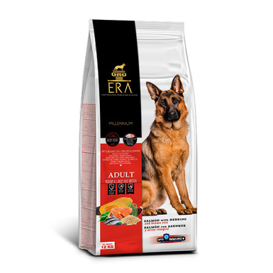 Era - Croquettes Millennium Saumon et Hareng pour Moyens et Grands Chiens - 12Kg