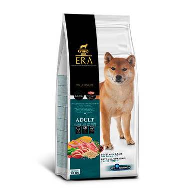 Era - Croquettes Millennium Canard et Agneau pour Chiens de Moyennes et Grandes Races - 12Kg