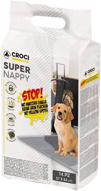 Croci - Tapis Hygénique Super Nappy Charbon Actif pour Chiots - 84x57cm