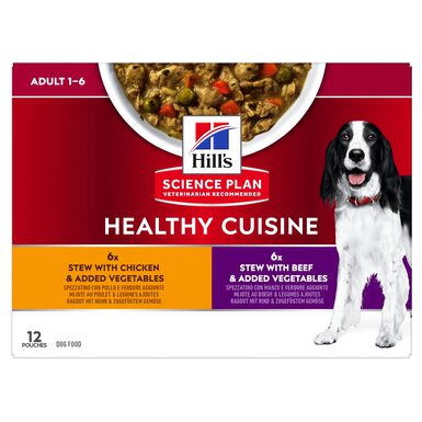 Hill’s Sciene Plan - Healthy Cuisine Mijotés Pour Chien Adulte Au Poulet Et Légumes Ajoutés  - 12x90g