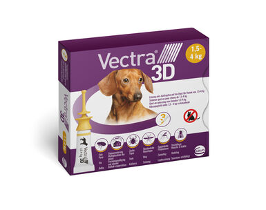 Ceva - Pipettes Antiparasitaires Vectra 3D 1,5-4Kg pour Chiens - x3