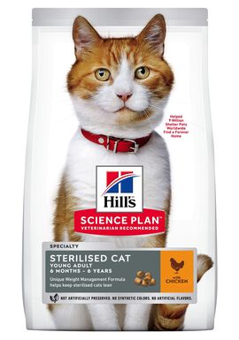 Hill's Science Plan -  Sterilised Cat Croquettes Pour Chat Stérilisé Au Poulet  -  1,5kg