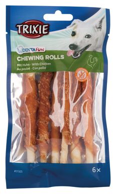 Trixie - Denta Fun Chicken Chewing Rolls - 12cm 6 Pcs/70g