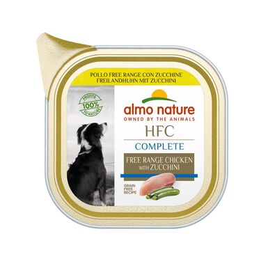 Almo Nature - Pâtée en Barquette HFC Poulet Courgette pour Chiens - 85g