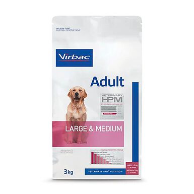 Virbac - Croquettes Veterinary HPM Adult Large & Medium Dog pour Chiens - 3Kg
