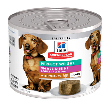 Hill’s Science Plan Perfect Weight Adult Small&Mini Mousse Chien Adulte Petite Race Dinde,  - 200g