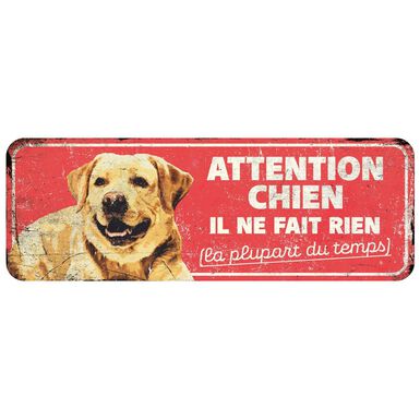 D&D - Panneau d'avertissement labrador - 40 x 13 x 03 cm rouge