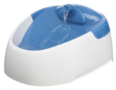 Fontaine Duo Stream en Plastique - Blanc/Bleu - 1 L/20 x 12 x 23 cm