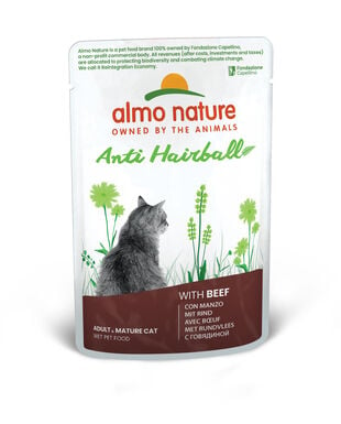 Almo Nature Holistic Fonctionnel - Anti-Hairball Bœuf - Pochon 70 Gr